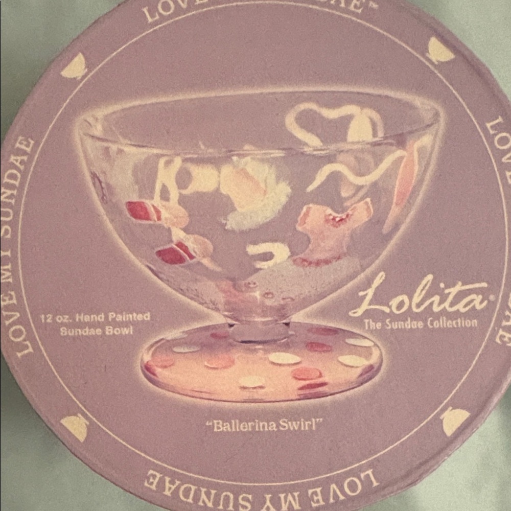Lolita Hand-Painted Ballerina Swirl Sundae Bowl - Pink & Cream